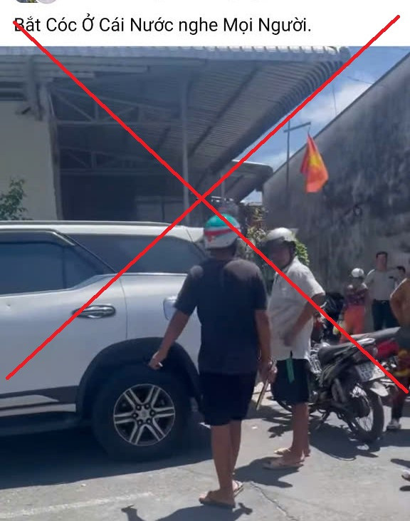 Thông tin chặn xe giải cứu người bị bắt cóc trên mạng xã hội. Ảnh cắt từ clip.