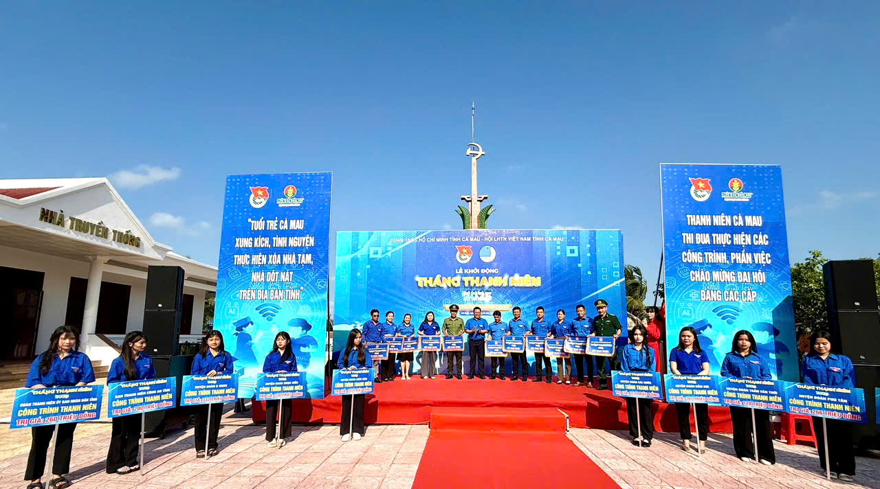 Lễ khởi động Tháng Thanh niên 2025 tại Cà Mau.