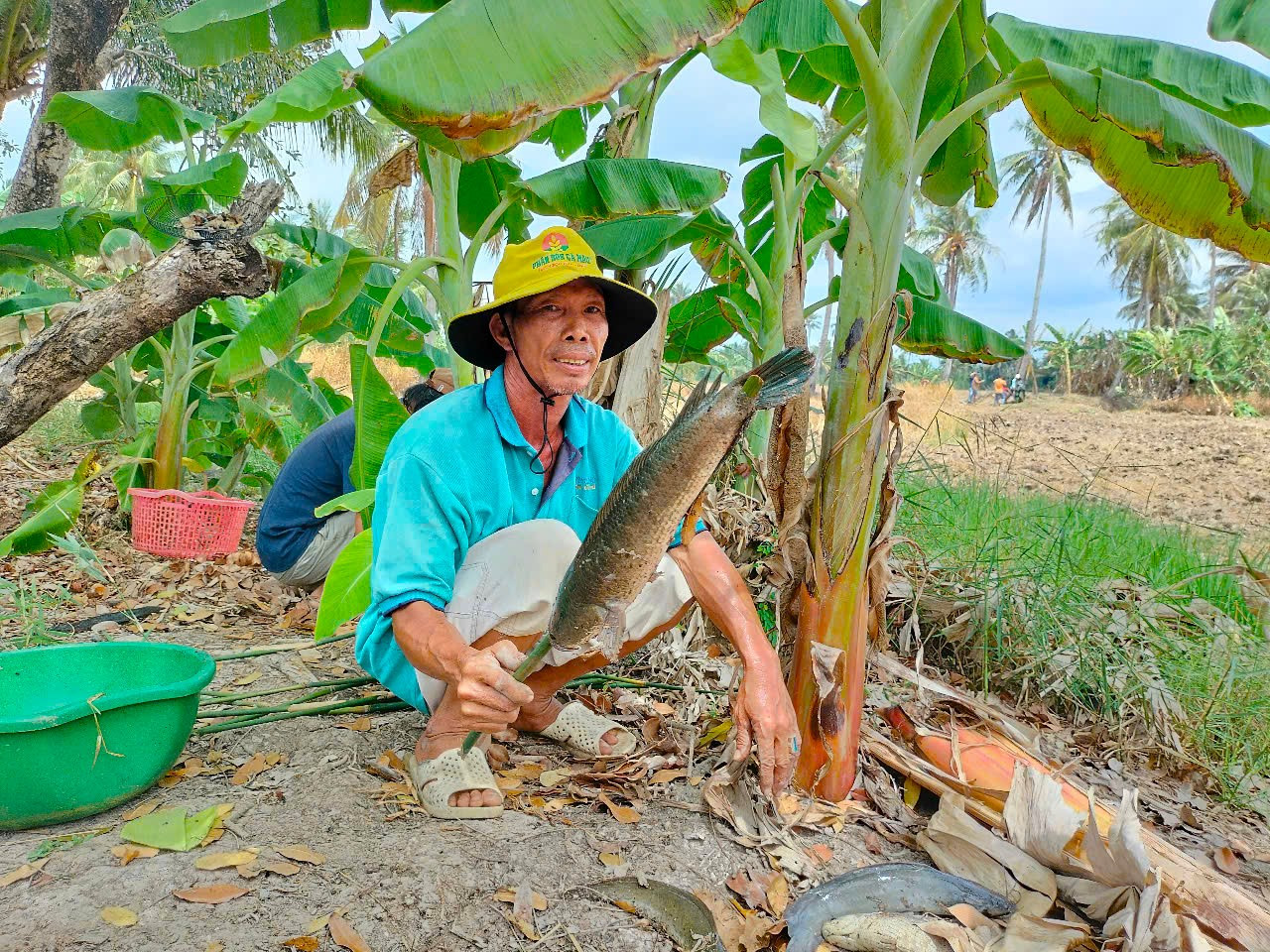 Chủ nhà sẽ lựa những con cá to, ngon đãi bà con hàng xóm.