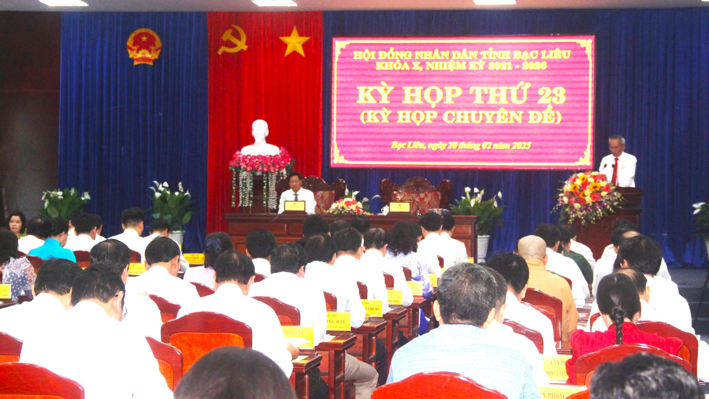 Kỳ họp thứ 23 (kỳ họp chuyên đề), HĐND tỉnh Bạc Liêu khóa X, nhiệm kỳ 2021-2026.