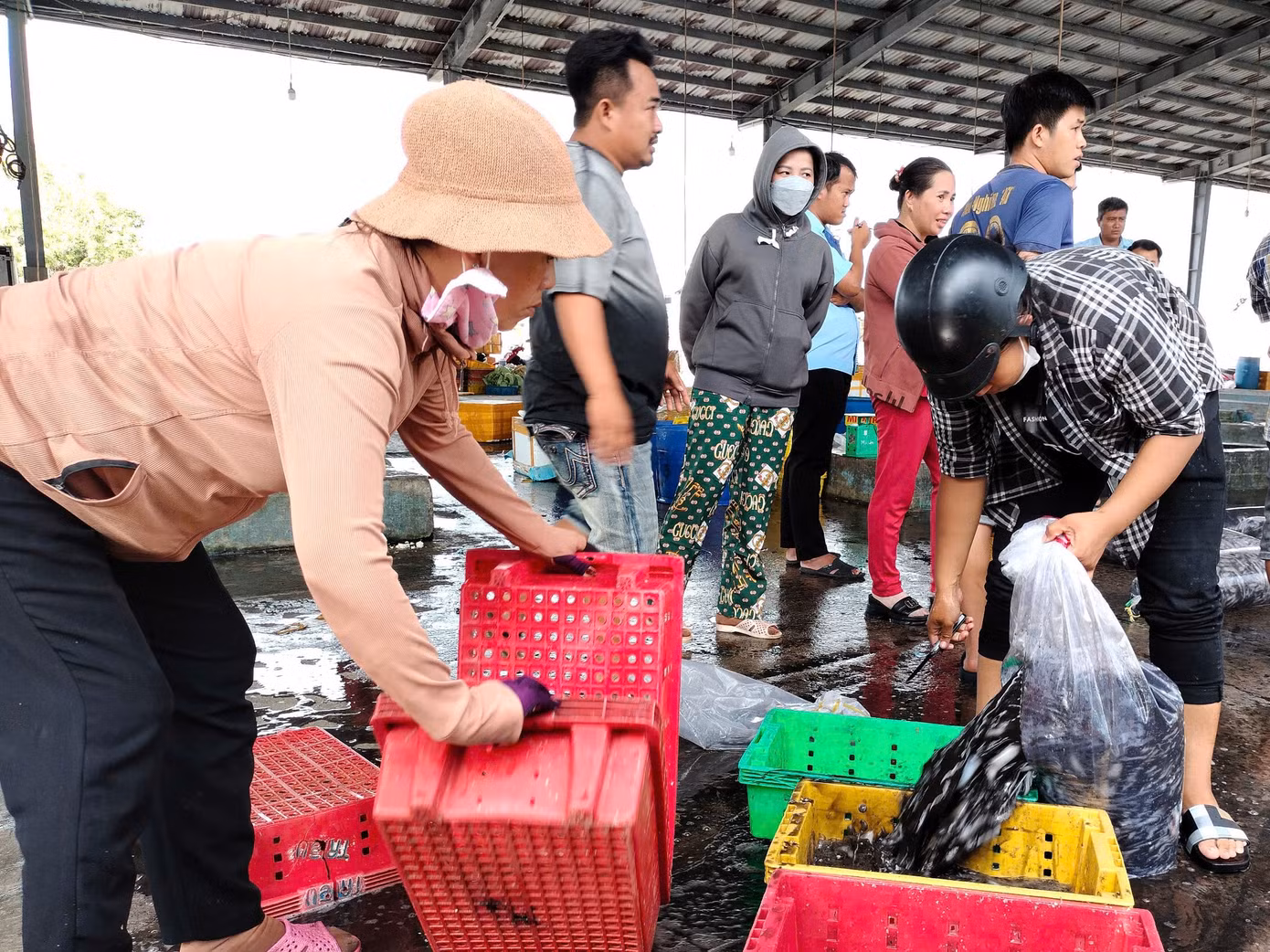 Cảng cá Sông Đốc những ngày này vào buổi sáng rất nhộn nhịp với tiếng máy nổ cặp bến, tiếng cười nói vui vẻ của ngư dân, chủ tàu sau thời gian dài lênh đênh trên biển. Cảng cá Sông Đốc những ngày này vào buổi sáng rất nhộn nhịp với tiếng máy nổ cặp bến, tiếng cười nói vui vẻ của ngư dân, chủ tàu sau thời gian dài lênh đênh trên biển.