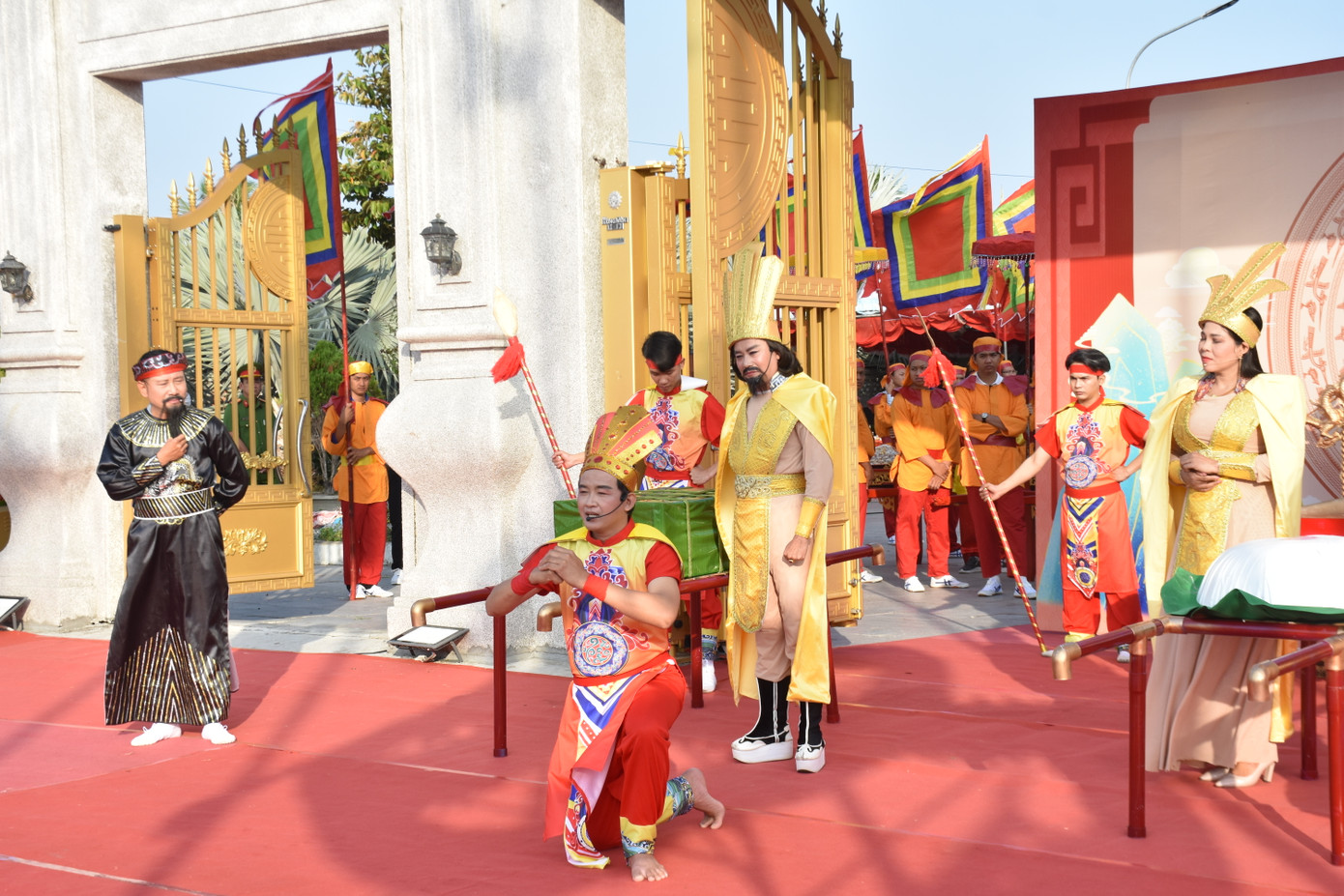 Hoạt cảnh tưởng nhớ công lao các vị Vua Hùng. Hoạt cảnh tưởng nhớ công lao các vị Vua Hùng.