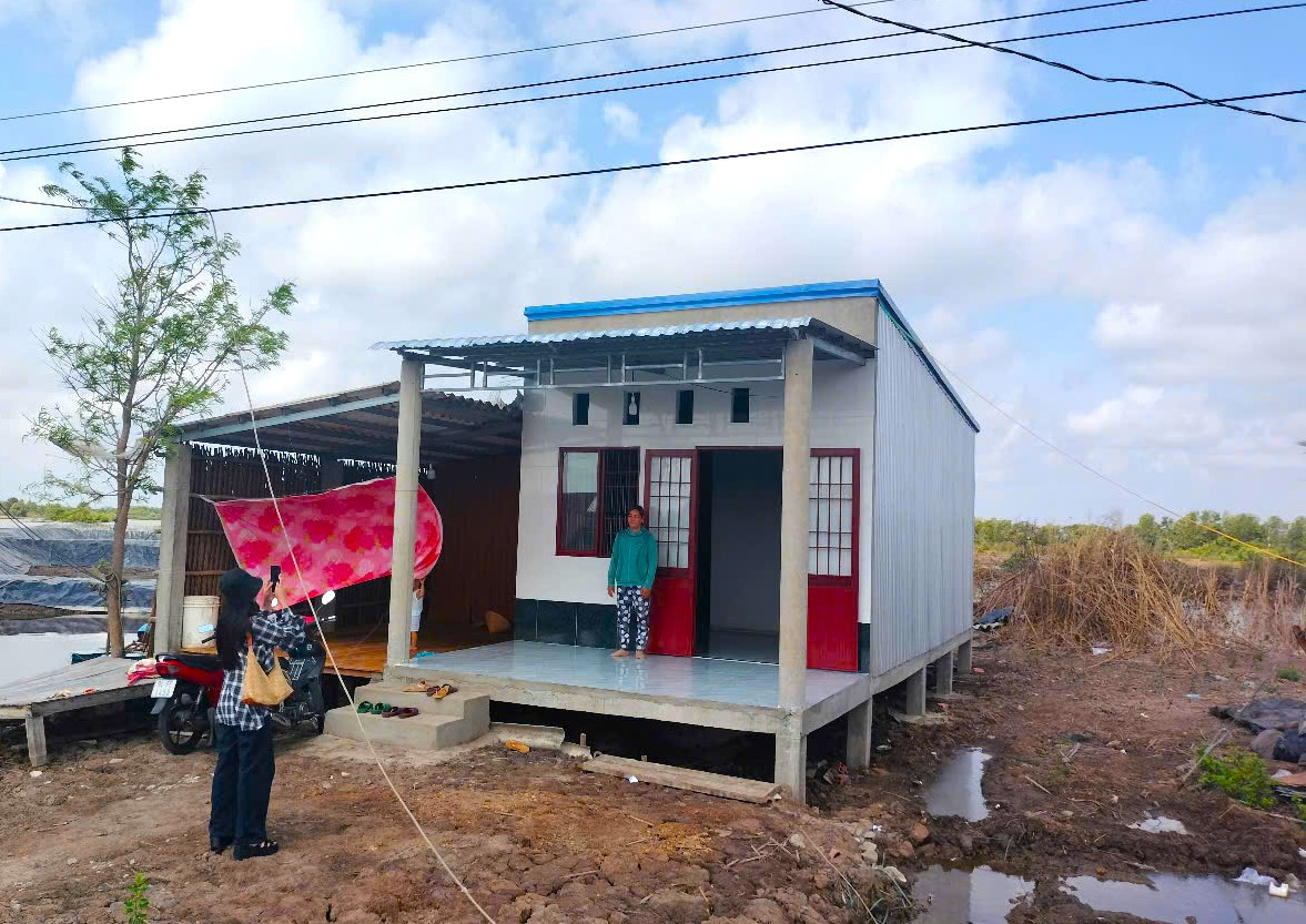 Căn nhà xây mới của vợ chồng anh Tân từ chương trình xoá nhà tạm.