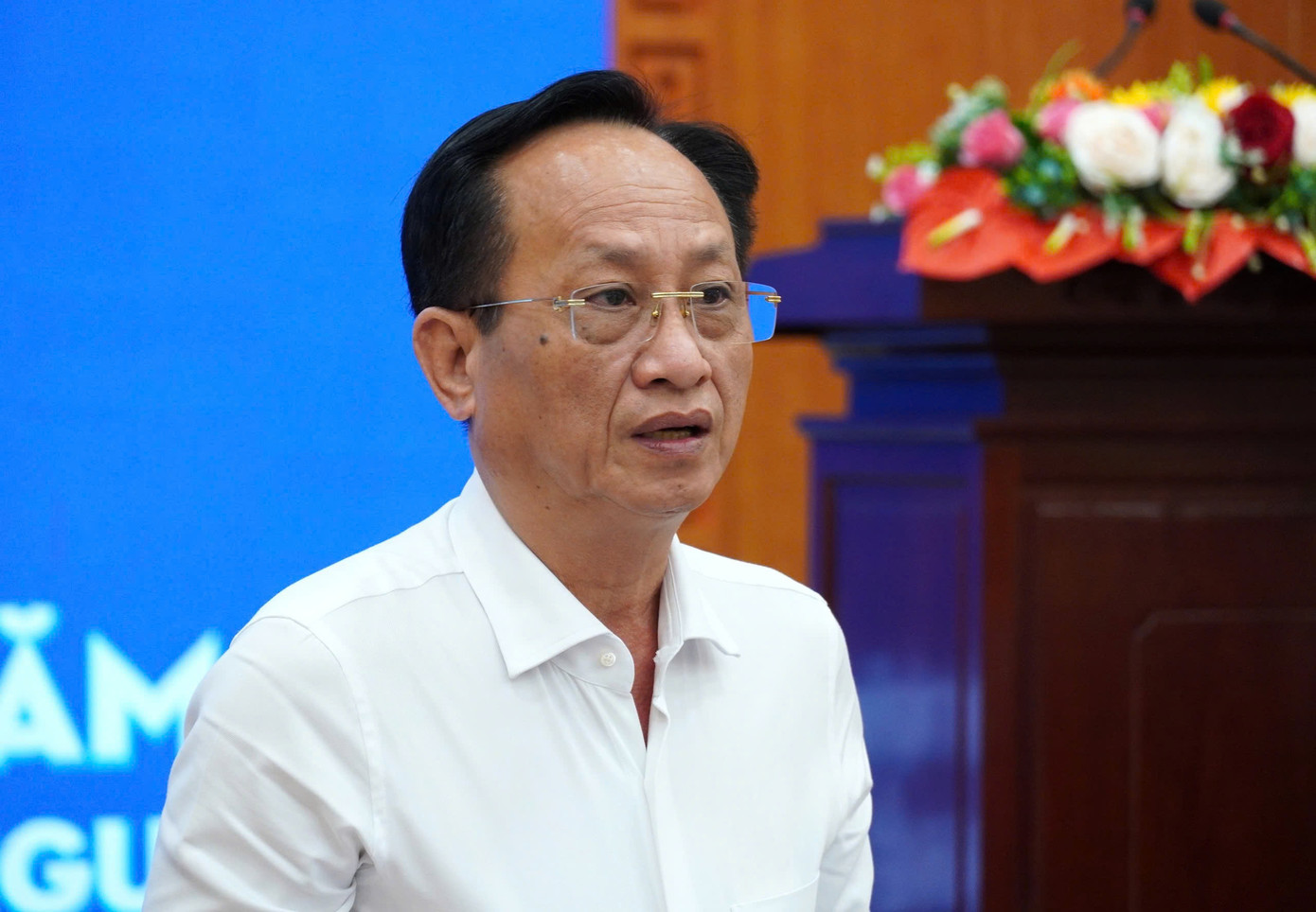 Ông Phạm Văn Thiều - Chủ tịch UBND tỉnh Bạc Liêu trả lời báo chí tại buổi họp báo. Ông Phạm Văn Thiều - Chủ tịch UBND tỉnh Bạc Liêu trả lời báo chí tại buổi họp báo.