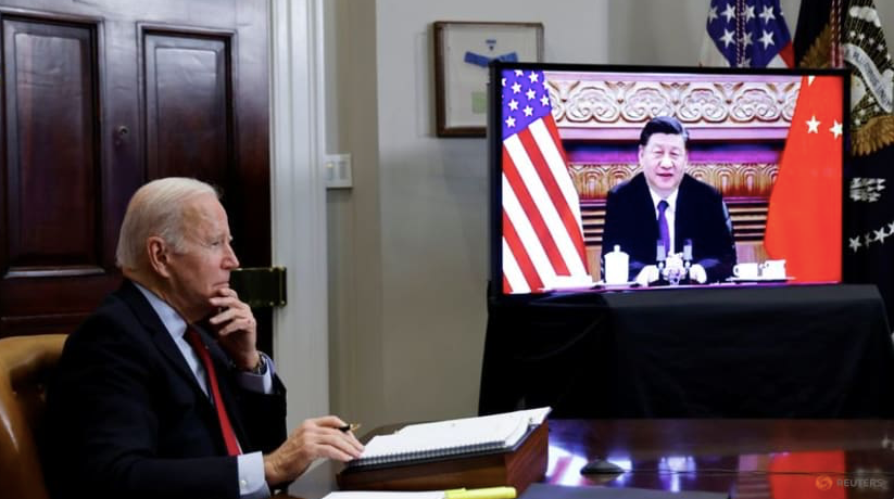 Tổng thống Mỹ Joe Biden và Chủ tịch Trung Quốc Tập Cận Bình trong cuộc hội đàm trực tuyến vào tháng 11/2021. (Ảnh: Reuters) Tổng thống Mỹ Joe Biden và Chủ tịch Trung Quốc Tập Cận Bình trong cuộc hội đàm trực tuyến vào tháng 11/2021. (Ảnh: Reuters)