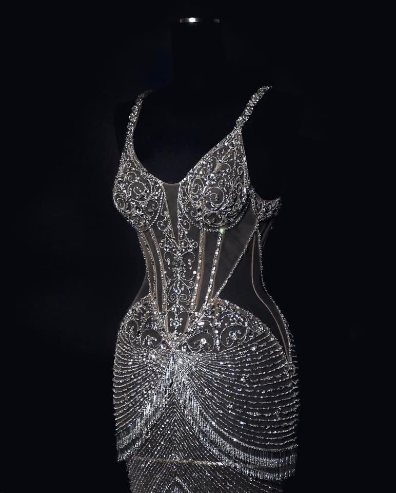 Qua bản thiết kế được tung ra trước đó, có thể thấy chiếc váy dạ hội của Anntonia Porsild trong suốt như một màn sương.