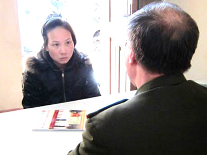 Lê Thị Đằm (tức Đào) tại cơ quan điều tra.