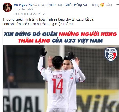 Hồ Ngọc Hà và U23 Việt Nam