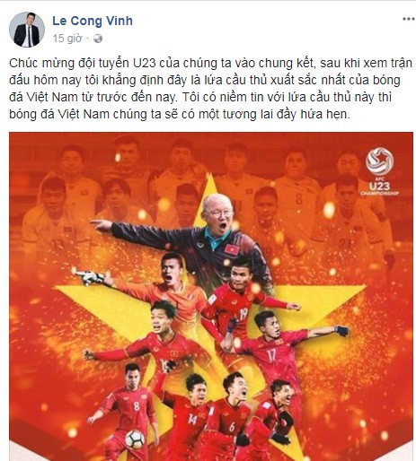 Công Vinh ngả mũ trước U23 Việt Nam