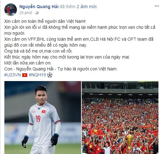 Người hùng Quang Hải: ‘Bố mẹ ơi, mai con về rồi’ ảnh 1