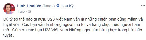 Hoài Linh chia sẻ sau trận đấu U23 Việt Nam