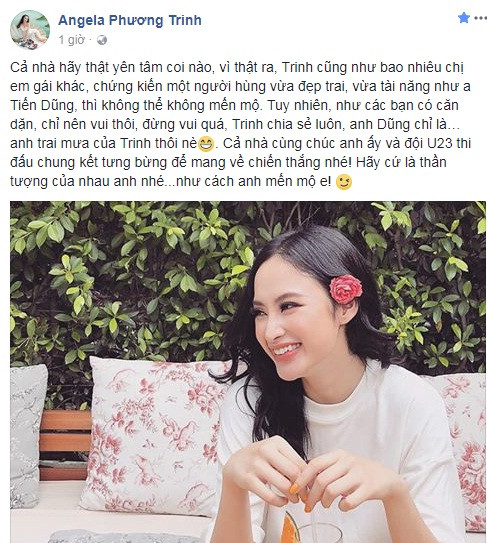 Angela Phương Trinh lên tiếng về mối quan hệ với thủ môn Bùi Tiến Dũng