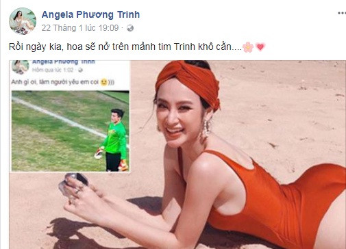 Angela Phương Trinh tiếp tục thả thính thủ môn Bùi Tiến Dũng