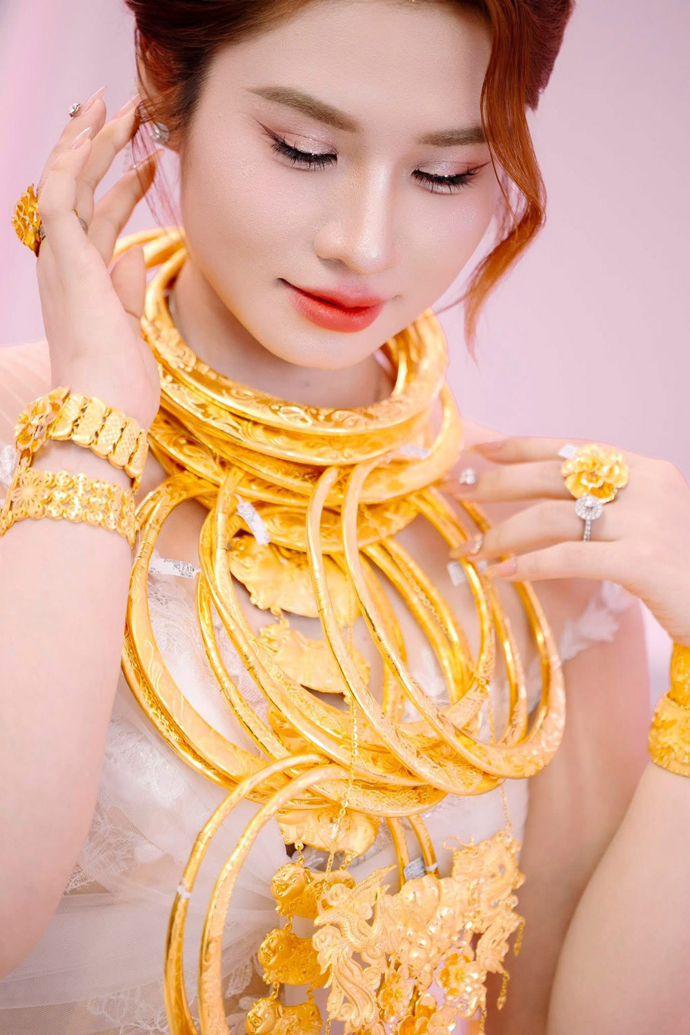 Cô dâu Ngọc Mai xinh đẹp trong ngày cưới.