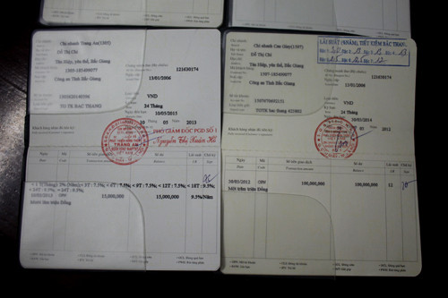 Sổ tiết kiện của đối tượng Chi