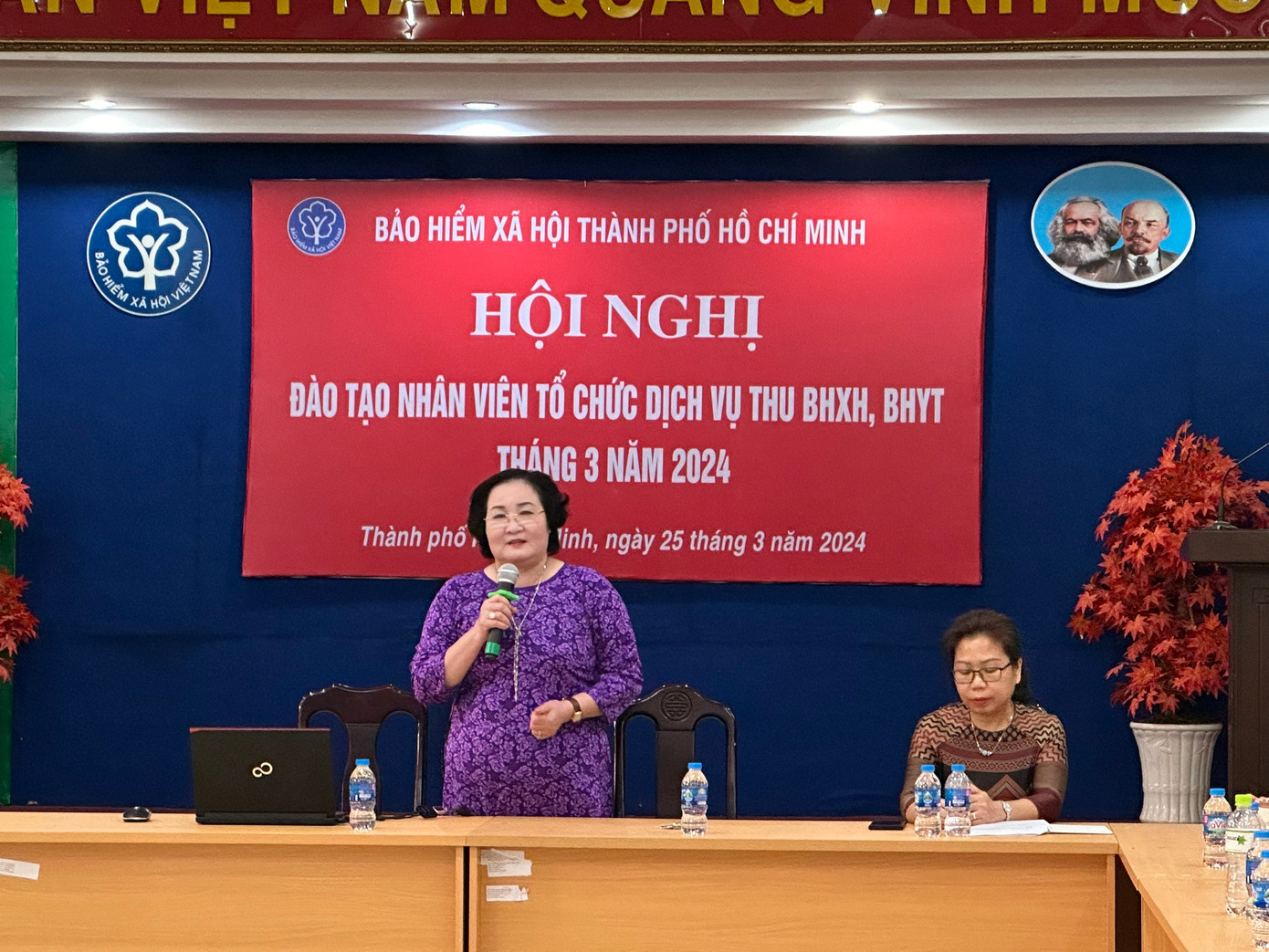 Bà Nguyễn Thị Mỹ Dung - Phó Giám đốc BHXH TPHCM chia sẻ tại chương trình.