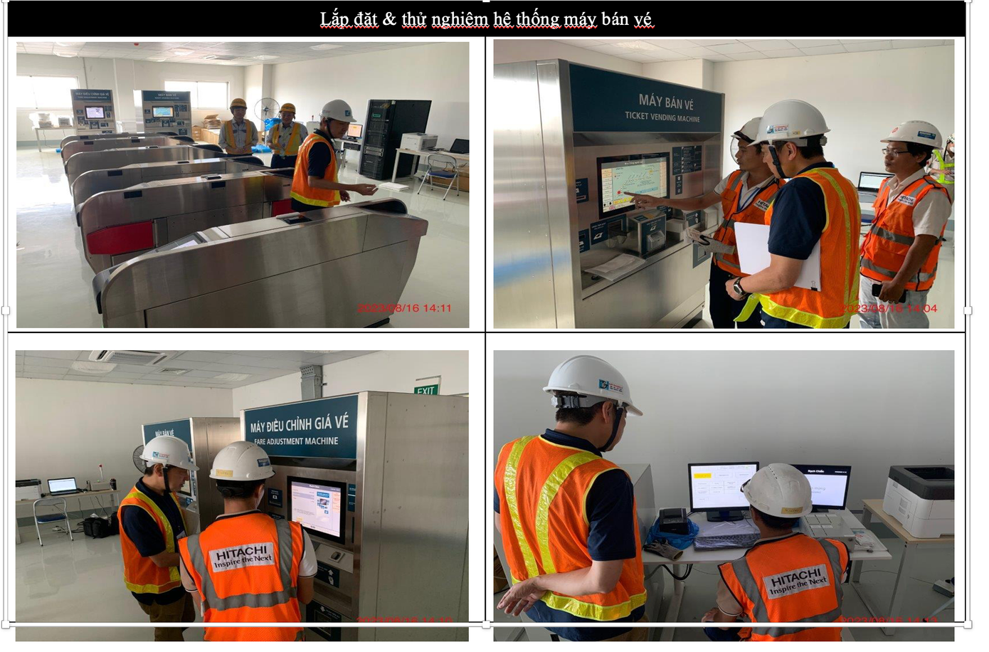 Lắp đặt và thử nghiệm hệ thống máy bán vé.