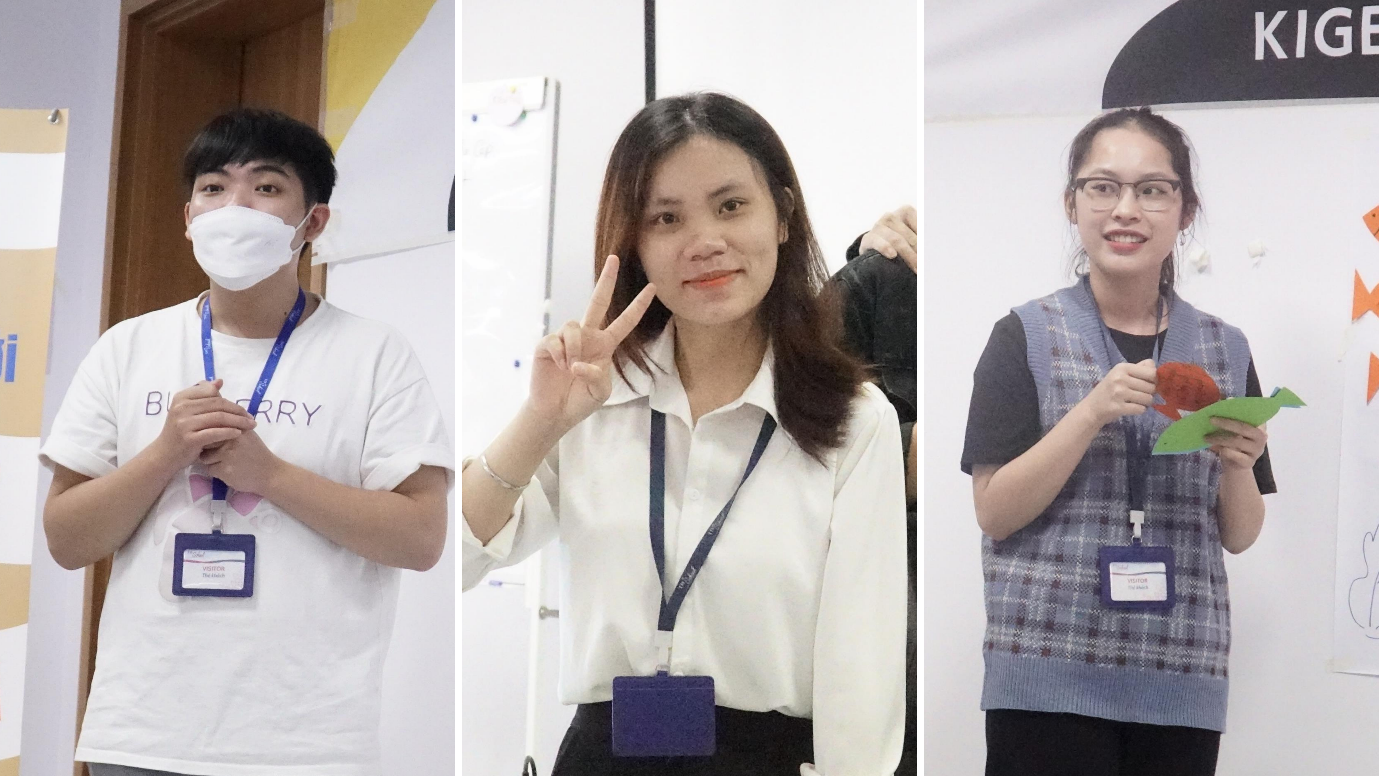 Từ trái sang: Bá Khải, Huyền Anh, Lam Điền (ảnh Quỹ Vì Tầm Vóc Việt)