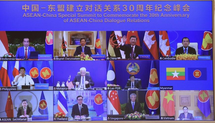 Thủ tướng Phạm Minh Chính dự Hội nghị cấp cao đặc biệt kỷ niệm 30 năm quan hệ ASEAN-Trung Quốc. (Ảnh: Lâm Khánh/TTXVN) Thủ tướng Phạm Minh Chính dự Hội nghị cấp cao đặc biệt kỷ niệm 30 năm quan hệ ASEAN-Trung Quốc. (Ảnh: Lâm Khánh/TTXVN)