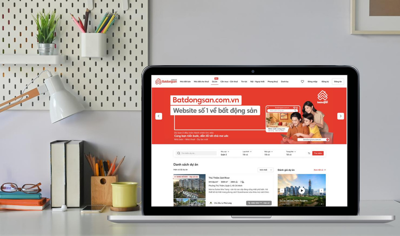 Giao diện Chuyên trang Dự án – nơi hội tụ gần 5000 dự án trên khắp Việt Nam