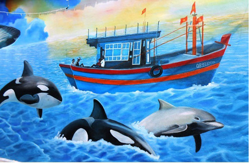 Làng chài Cảnh Dương sống động sắc màu với dự án ‘Bích họa tương lai’ ảnh 4
