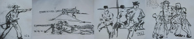 Những bức phác thảo bộ đội Việt Nam mà Derrill De Heer đang lưu giữ. Những bức phác thảo bộ đội Việt Nam mà Derrill De Heer đang lưu giữ