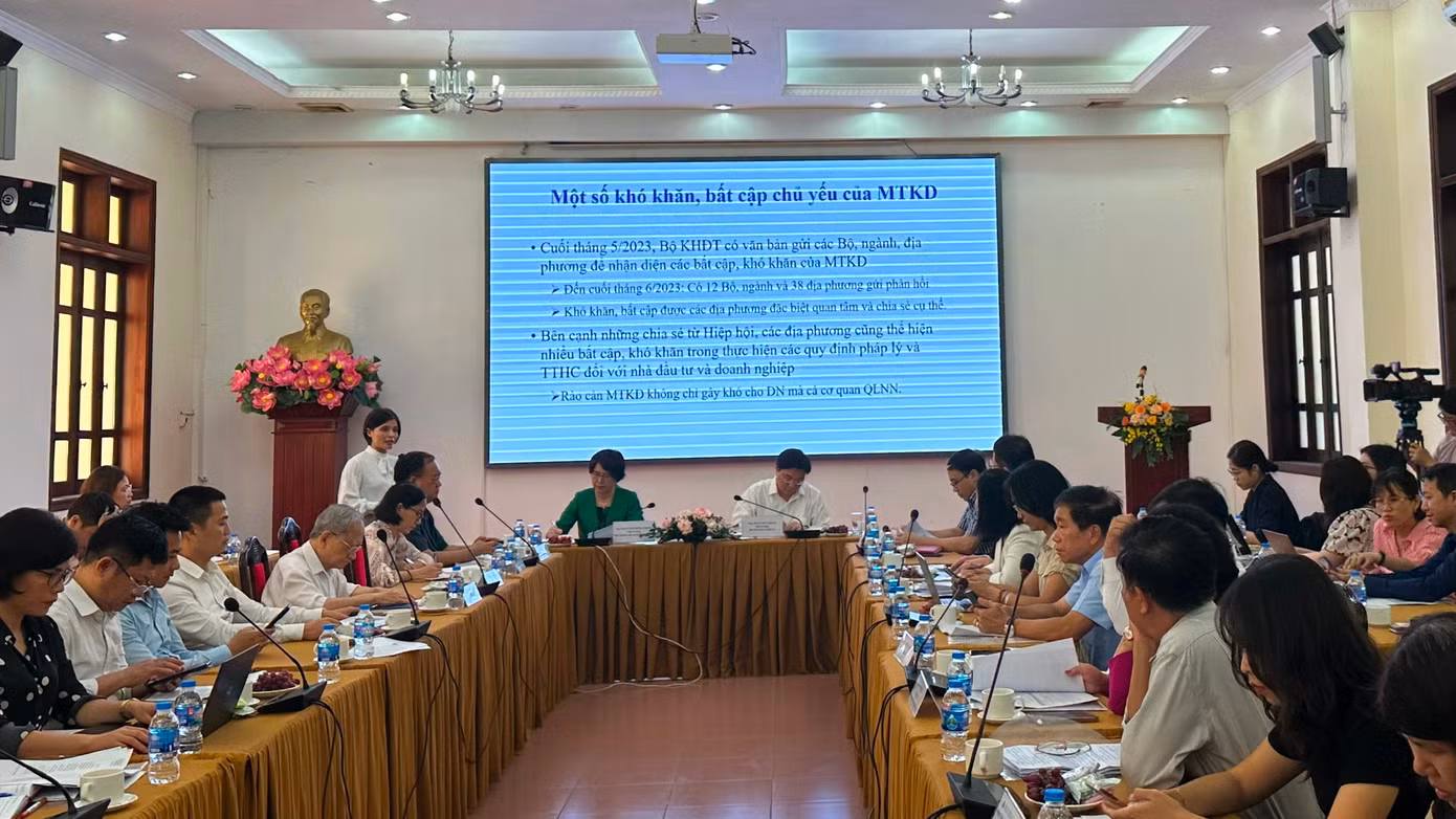 Hội thảo về tháo bỏ rào cản điều kiện kinh doanh do Ciem tổ chức.