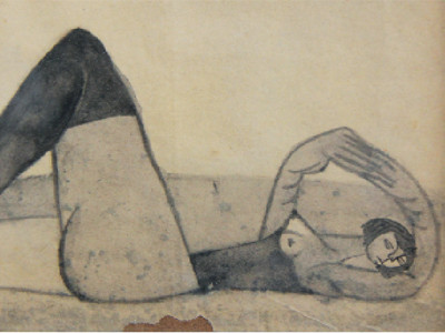 Tranh trong hai trang này của Trần Dần vẽ những năm 1960, lần đầu công bố