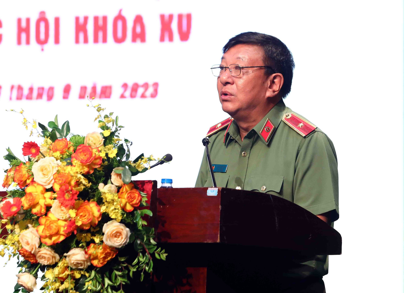 Thiếu tướng Đỗ Triệu Phong phát biểu tại buổi tọa đàm. Thiếu tướng Đỗ Triệu Phong phát biểu tại buổi tọa đàm.