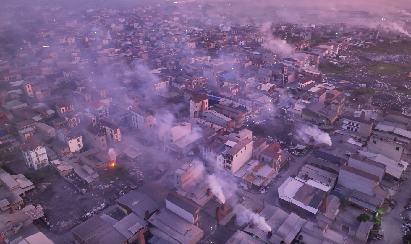 Khu vực làng nghề Mẫn Xá nhìn từ trên cao.