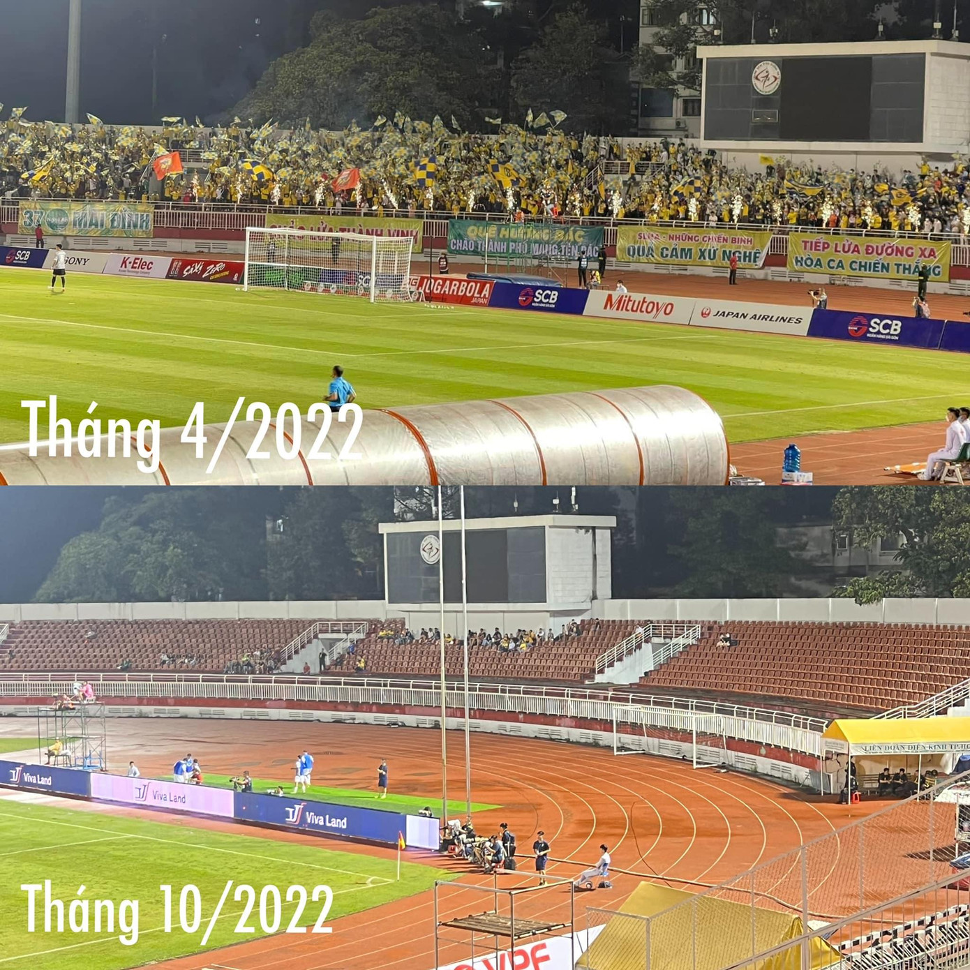 Lần đầu tiên sau 43 năm, người hâm mộ xứ Nghệ đã bỏ trống 2 khán đài C-D sân Thống Nhất. Lần đầu tiên sau 43 năm, người hâm mộ xứ Nghệ đã bỏ trống 2 khán đài C-D sân Thống Nhất.