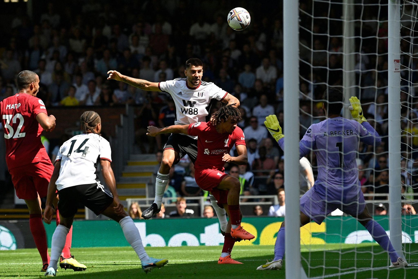 Mitrovic mở tỷ số cho đội chủ nhà Fulham.