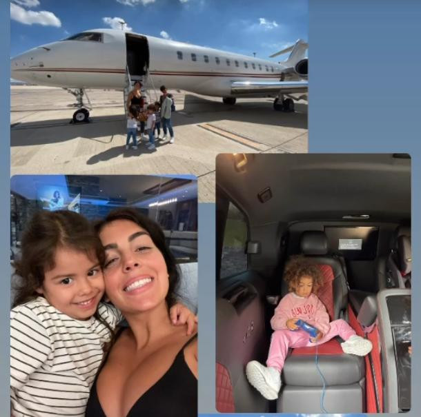 Vợ con Ronaldo bay sang trước