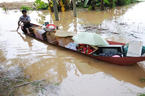 Cảnh lụt lội ở khu tự trị Choang Quảng Tây