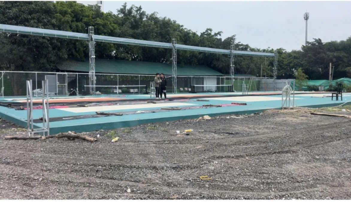 Sân pickleball Happy Land sau khi phá dỡ