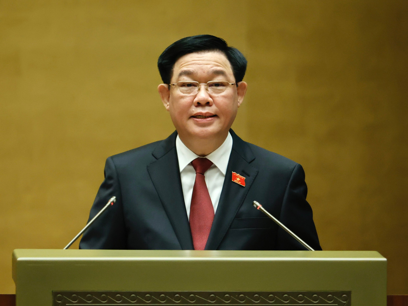 Chủ tịch Quốc hội Vương Đình Huệ phát biểu khai mạc. Ảnh Như Ý Chủ tịch Quốc hội Vương Đình Huệ phát biểu khai mạc. Ảnh Như Ý