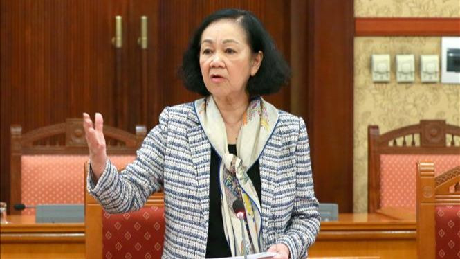 Bà Trương Thị Mai phát biểu chỉ đạo hội nghị. Ảnh: TTXVN Bà Trương Thị Mai phát biểu chỉ đạo hội nghị. Ảnh: TTXVN