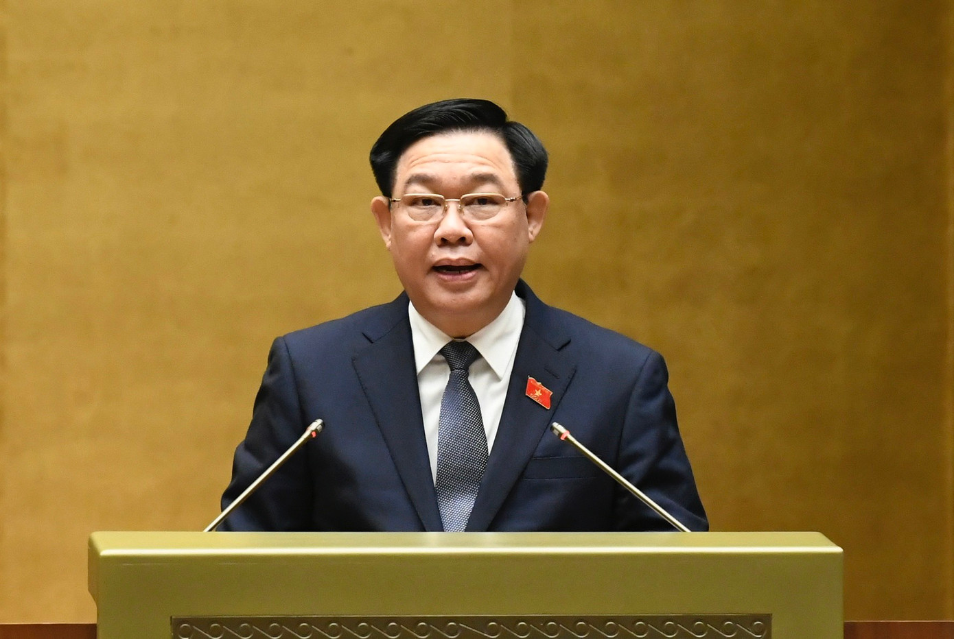 Chủ tịch Quốc hội Vương Đình Huệ phát biểu bế mạc kỳ họp. Ảnh Như Ý