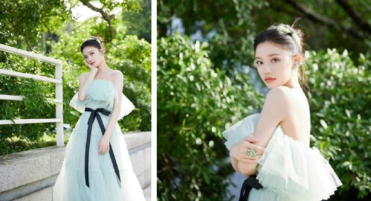 "Tinh nữ lang" Lâm Duẫn khoe lưng trần gợi cảm.