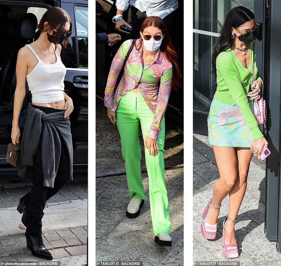 Không chỉ trên sàn catwalk, ảnh hậu trường của Emily, Gigi và Dua cũng khiến dân mạng trầm trồ vì quá "chất".
