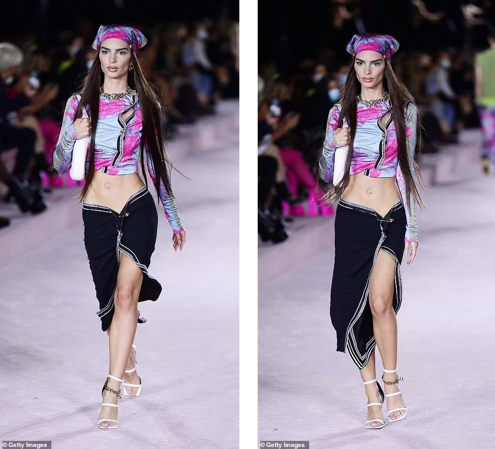 Emily Ratajkowski phô diễn vòng eo "bé xíu" như chưa từng sinh nở.