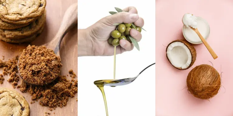 Đường và dầu oliu hoặc dầu dừa là các thành phần tự nhiên giúp loại bỏ da chết, mang lại làn da mịn màng và tươi sáng.