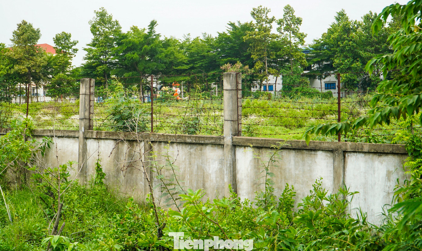 Các đoạn tường chắn xung quanh phơi nắng mưa lâu ngày ngả màu xám xịt, trong khi một số vị trí hàng rào kẽm gai bị phá tạo lối đi.