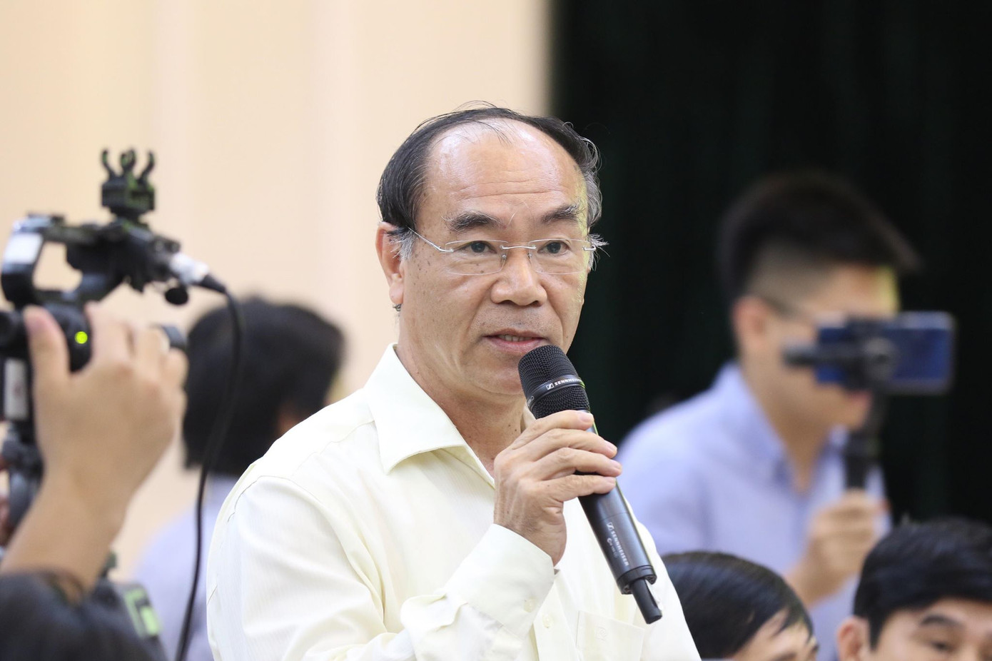 Ông Nguyễn Hữu Bằng- Chánh thanh tra Bộ GD&ĐT. Ảnh Như Ý Bộ GD&ĐT họp báo nóng thi THPT 2019: Chưa thấy gian lận có tổ chức ảnh 1