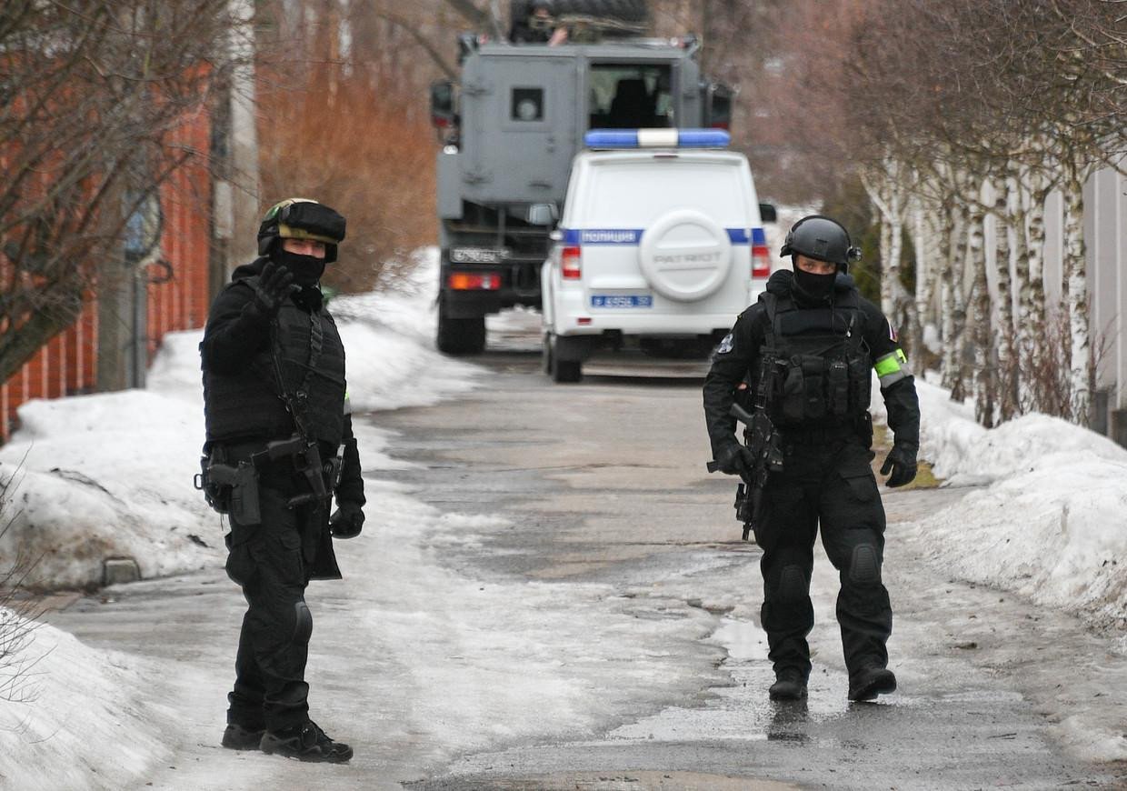 Lực lượng an ninh phong tỏa hiện trường. Ảnh: Sputnik