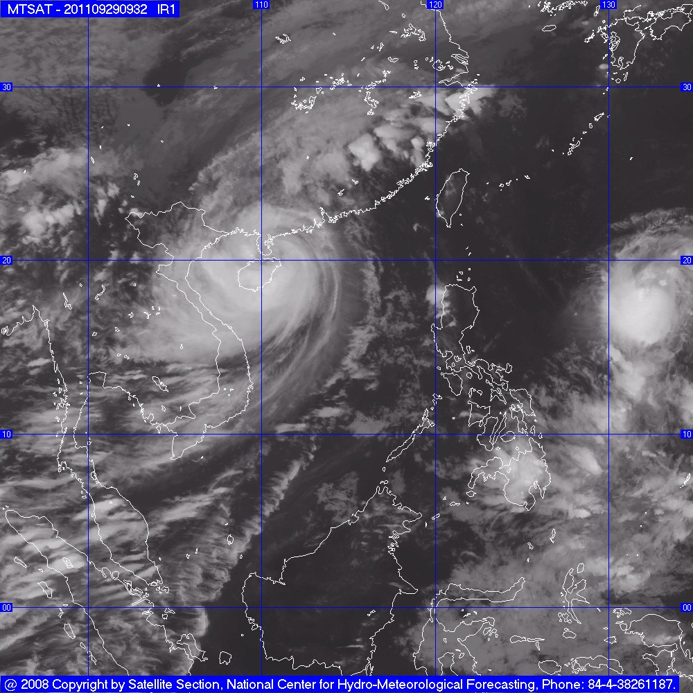 Ảnh vệ tinh vị trí cơn bão số 5