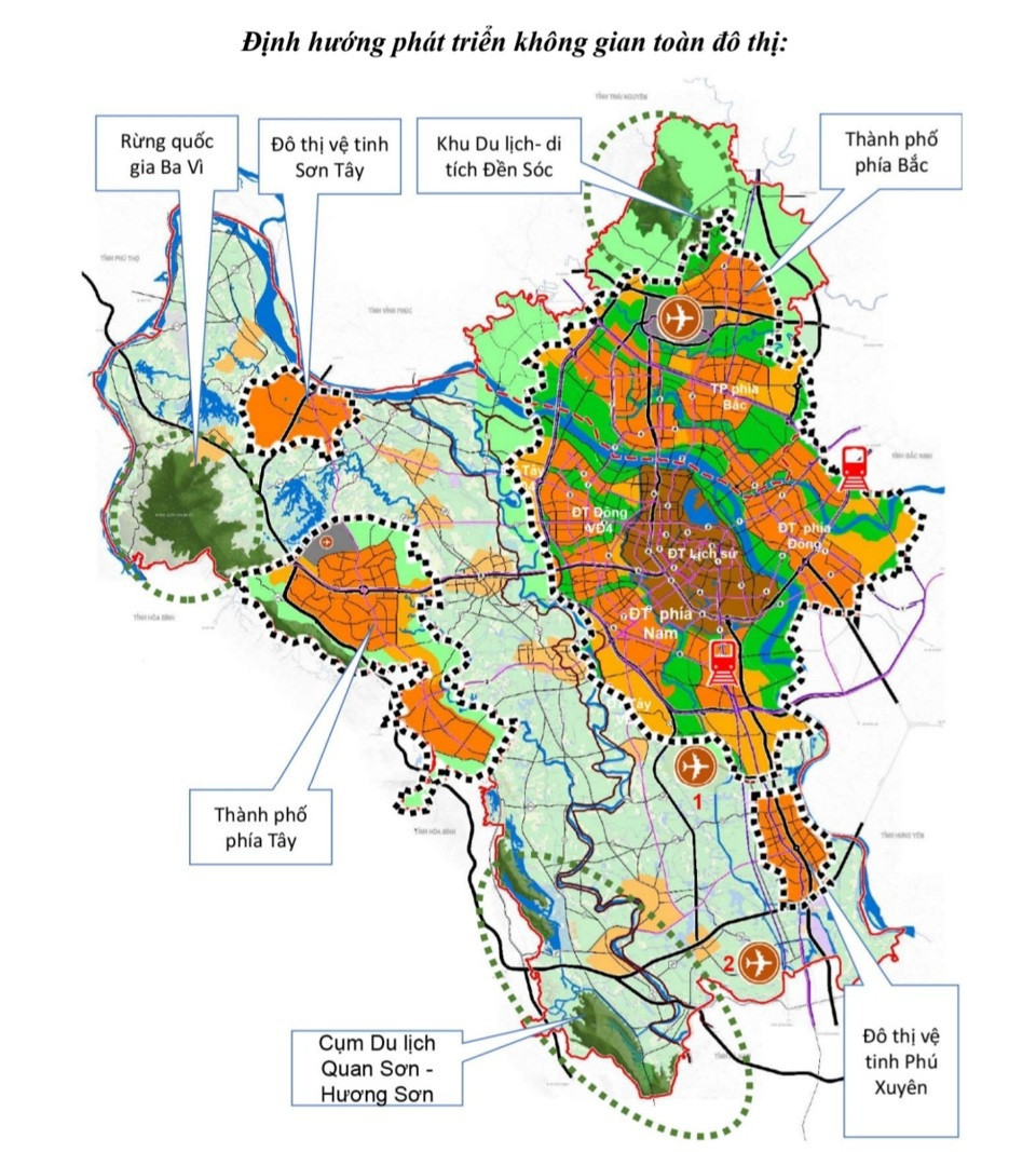 Định hướng phát triển không gian toàn đô thị trong điều chỉnh Quy hoạch chung Thủ đô