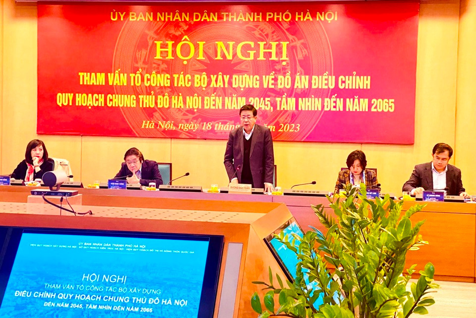 Phó Chủ tịch UBND TP. Hà Nội Dương Đức Tuấn phát biểu tại hội nghị