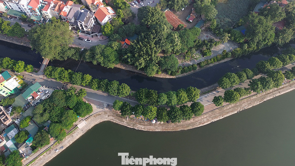 Vị trí sẽ tiến hành xây dựng Dự án thu gom nước thải sinh hoạt trên sông Lừ nhìn từ trên cao.