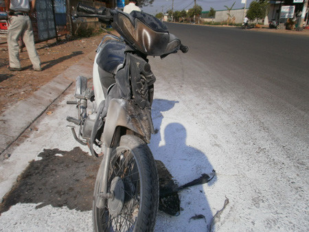 Chiếc xe bị cháy 